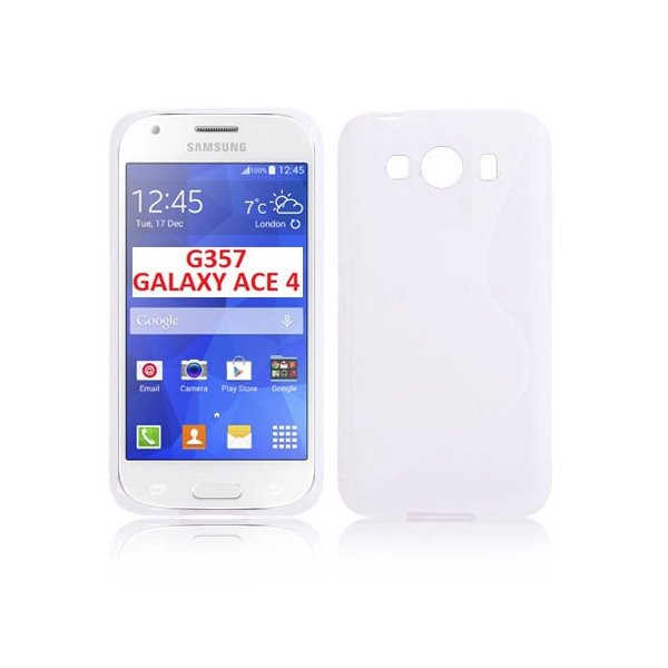 CUSTODIA GEL TPU SILICONE DOUBLE per SAMSUNG G357 GALAXY ACE 4  COLORE BIANCO