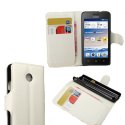 CUSTODIA FLIP ORIZZONTALE PELLE per HUAWEI ASCEND Y330 CON STAND E TASCHE PORTA CARTE COLORE BIANCO CUSTODIA FLIP ORIZZONTALE PELLE per HUAWEI ASCEND Y330 CON STAND E TASCHE PORTA CARTE COLORE BIANCO