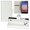 CUSTODIA FLIP ORIZZONTALE PELLE per HUAWEI ASCEND Y550 CON STAND, TASCHE PORTA CARTE E CHIUSURA MAGNETICA COLORE BIANCO CUSTODIA FLIP ORIZZONTALE PELLE per HUAWEI ASCEND Y550 CON STAND, TASCHE PORTA CARTE E CHIUSURA MAGNETICA COLORE BIANCO