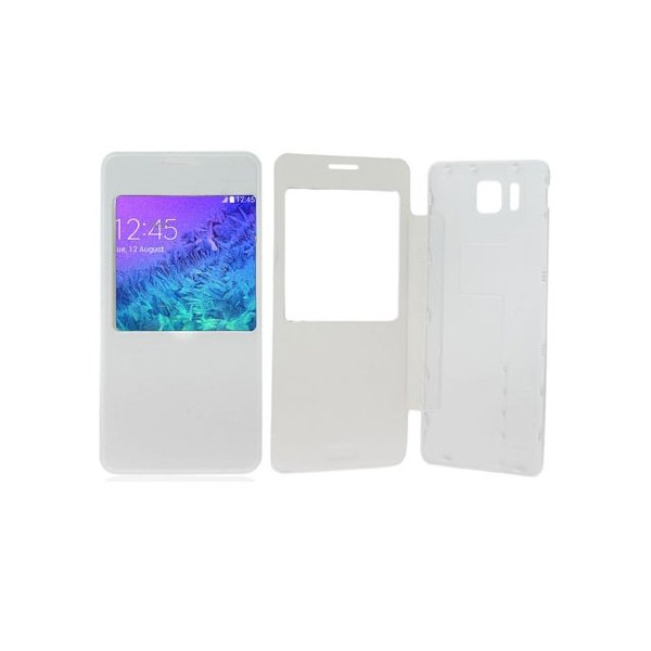 CUSTODIA FLIP ORIZZONTALE PELLE ULTRA SLIM per SAMSUNG G850 GALAXY ALPHA CON FINESTRA IDENTIFICATIVO CHIAMANTE COLORE BIANCO CUSTODIA FLIP ORIZZONTALE PELLE ULTRA SLIM per SAMSUNG G850 GALAXY ALPHA CON FINESTRA IDENTIFICATIVO CHIAMANTE COLORE BIANCO