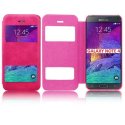CUSTODIA FLIP ORIZZONTALE per SAMSUNG GALAXY NOTE 4 CON DOPPIA FINESTRA IDENTIFICATIVO CHIAMANTE COLORE ROSA CUSTODIA FLIP ORIZZONTALE per SAMSUNG GALAXY NOTE 4 CON DOPPIA FINESTRA IDENTIFICATIVO CHIAMANTE COLORE ROSA