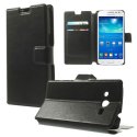 CUSTODIA FLIP ORIZZONTALE PELLE per SAMSUNG G386 GALAXY CORE LTE, G3518 CON STAND E TASCHE PORTA CARTE COLORE NERO CUSTODIA FLIP ORIZZONTALE PELLE per SAMSUNG G386 GALAXY CORE LTE, G3518 CON STAND E TASCHE PORTA CARTE COLORE NERO