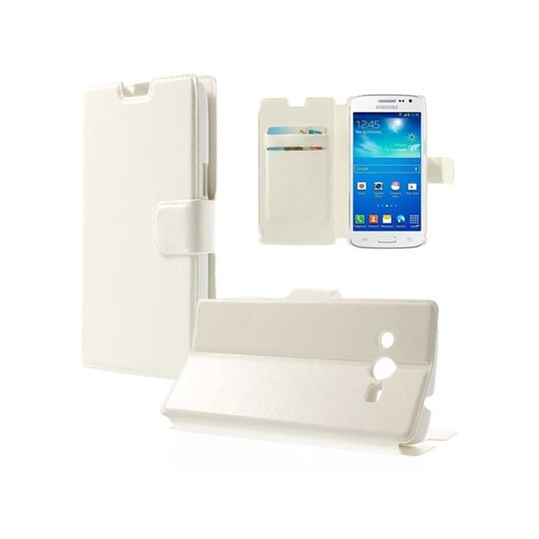 CUSTODIA FLIP ORIZZONTALE PELLE per SAMSUNG G386 GALAXY CORE LTE, G3518 CON STAND E TASCHE PORTA CARTE COLORE BIANCO CUSTODIA FLIP ORIZZONTALE PELLE per SAMSUNG G386 GALAXY CORE LTE, G3518 CON STAND E TASCHE PORTA CARTE COLORE BIANCO