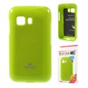 CUSTODIA GEL TPU SILICONE per SAMSUNG G130 GALAXY YOUNG 2 COLORE VERDE LUCIDO CON GLITTER ALTA QUALITA' MERCURY BLISTER