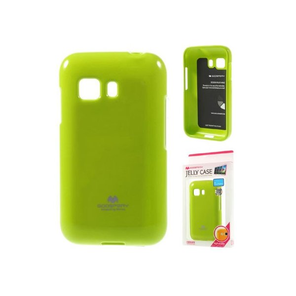 CUSTODIA GEL TPU SILICONE per SAMSUNG G130 GALAXY YOUNG 2 COLORE VERDE LUCIDO CON GLITTER ALTA QUALITA' MERCURY BLISTER