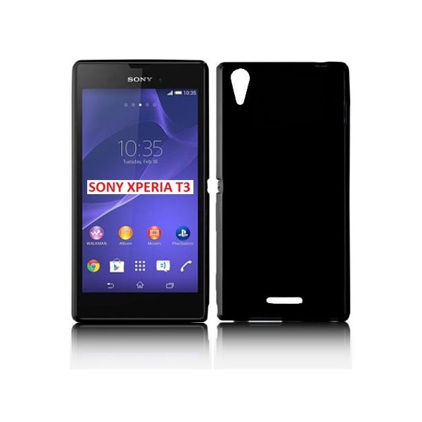 CUSTODIA GEL TPU SILICONE LUCIDA per SONY XPERIA T3 D5102, D5103, D5106 COLORE NERO CUSTODIA GEL TPU SILICONE LUCIDA per SONY XPERIA T3 D5102, D5103, D5106 COLORE NERO