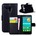 CUSTODIA FLIP ORIZZONTALE PELLE per ALCATEL ONE TOUCH POP D5 5038D CON STAND, PORTA CARTE E CHIUSURA MAGNETICA COLORE NERO CUSTODIA FLIP ORIZZONTALE PELLE per ALCATEL ONE TOUCH POP D5 5038D CON STAND, PORTA CARTE E CHIUSURA MAGNETICA COLORE NERO