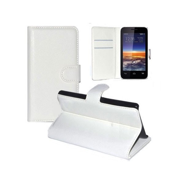 CUSTODIA FLIP ORIZZONTALE PELLE per VODAFONE SMART 4 MINI 785 CON STAND, PORTA CARTE E CHIUSURA MAGNETICA COLORE BIANCO CUSTODIA FLIP ORIZZONTALE PELLE per VODAFONE SMART 4 MINI 785 CON STAND, PORTA CARTE E CHIUSURA MAGNETICA COLORE BIANCO