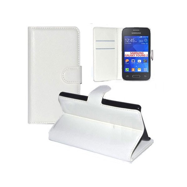 CUSTODIA FLIP ORIZZONTALE PELLE per SAMSUNG G130 GALAXY YOUNG 2 CON STAND, TASCHE PORTA CARTE E CHIUSURA MAGNETICA BIANCO CUSTODIA FLIP ORIZZONTALE PELLE per SAMSUNG G130 GALAXY YOUNG 2 CON STAND, TASCHE PORTA CARTE E CHIUSURA MAGNETICA BIANCO