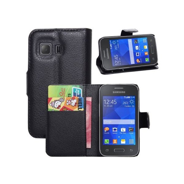 CUSTODIA FLIP ORIZZONTALE PELLE per SAMSUNG G130 GALAXY YOUNG 2 CON STAND, TASCHE PORTA CARTE E CHIUSURA MAGNETICA NERO CUSTODIA FLIP ORIZZONTALE PELLE per SAMSUNG G130 GALAXY YOUNG 2 CON STAND, TASCHE PORTA CARTE E CHIUSURA MAGNETICA NERO