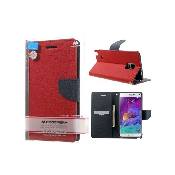 CUSTODIA FLIP ORIZZONTALE per SAMSUNG GALAXY NOTE 4 CON INTERNO IN TPU E STAND COLORE ROSSO FANCY DIARY BLISTER MERCURY CUSTODIA FLIP ORIZZONTALE per SAMSUNG GALAXY NOTE 4 CON INTERNO IN TPU E STAND COLORE ROSSO FANCY DIARY BLISTER MERCURY