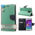 CUSTODIA FLIP ORIZZONTALE per SAMSUNG GALAXY NOTE 4 CON INTERNO IN TPU E STAND VERDE ACQUA FANCY DIARY BLISTER MERCURY CUSTODIA FLIP ORIZZONTALE per SAMSUNG GALAXY NOTE 4 CON INTERNO IN TPU E STAND VERDE ACQUA FANCY DIARY BLISTER MERCURY