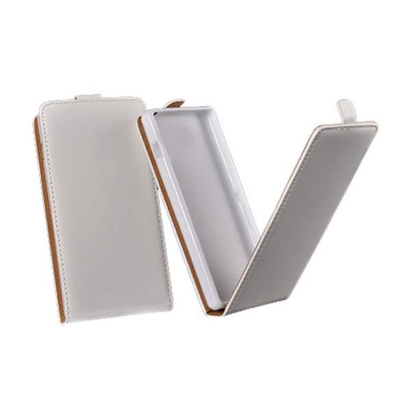 CUSTODIA FLIP VERTICALE SLIM PELLE per HUAWEI ASCEND G6 CON INTERNO IN TPU SILICONE COLORE BIANCO CUSTODIA FLIP VERTICALE SLIM PELLE per HUAWEI ASCEND G6 CON INTERNO IN TPU SILICONE COLORE BIANCO