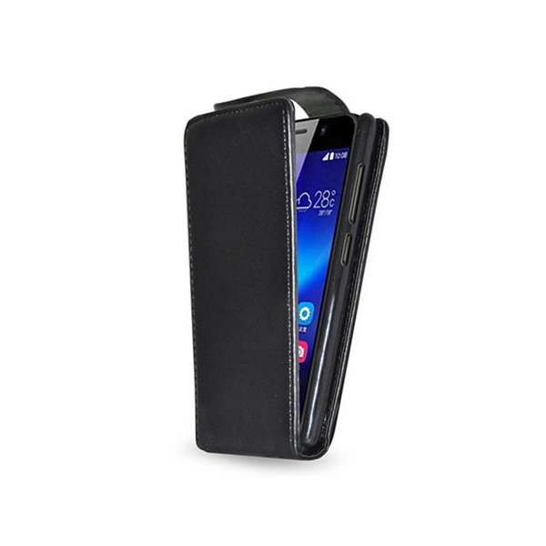 CUSTODIA FLIP VERTICALE PELLE per HUAWEI HONOR 6 COLORE NERO CUSTODIA FLIP VERTICALE PELLE per HUAWEI HONOR 6 COLORE NERO