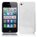 CUSTODIA per APPLE IPHONE 4, IPHONE 4s - BACK RIGIDA COLORE BIANCO EFFETTO METALLICO CUSTODIA per APPLE IPHONE 4, IPHONE 4s - BACK RIGIDA COLORE BIANCO EFFETTO METALLICO