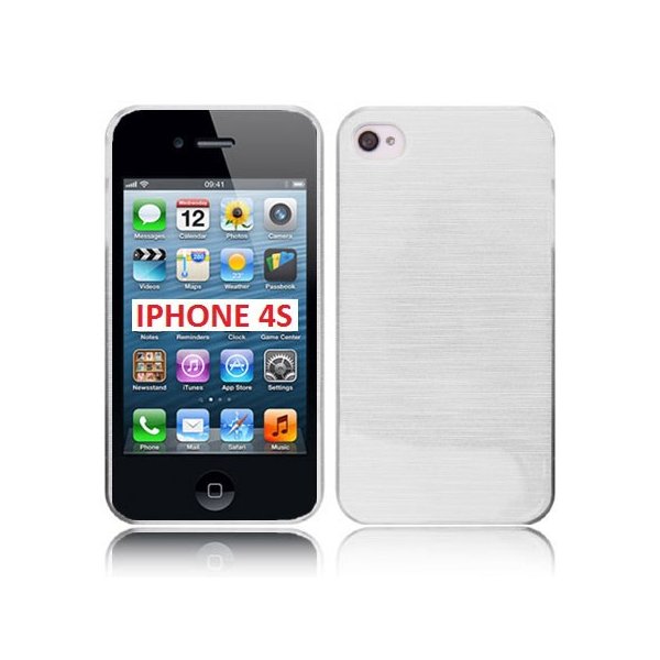 CUSTODIA per APPLE IPHONE 4, IPHONE 4s - BACK RIGIDA COLORE BIANCO EFFETTO METALLICO CUSTODIA per APPLE IPHONE 4, IPHONE 4s - BACK RIGIDA COLORE BIANCO EFFETTO METALLICO