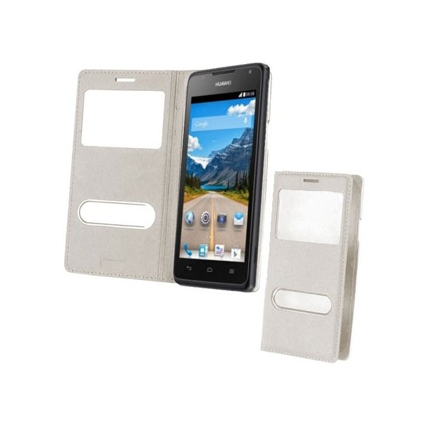 CUSTODIA FLIP COVER ORIZZONTALE PELLE per HUAWEI ASCEND Y530 CON DOPPIA FINESTRA IDENTIFICATIVO CHIAMANTE COLORE BIANCO CUSTODIA FLIP COVER ORIZZONTALE PELLE per HUAWEI ASCEND Y530 CON DOPPIA FINESTRA IDENTIFICATIVO CHIAMANTE COLORE BIANCO
