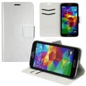 CUSTODIA FLIP ORIZZONTALE SIMILPELLE per SAMSUNG G900F GALAXY S5, S5 NEO G903F CON STAND E PORTA CARTE COLORE BIANCO CUSTODIA FLIP ORIZZONTALE SIMILPELLE per SAMSUNG G900F GALAXY S5, S5 NEO G903F CON STAND E PORTA CARTE COLORE BIANCO