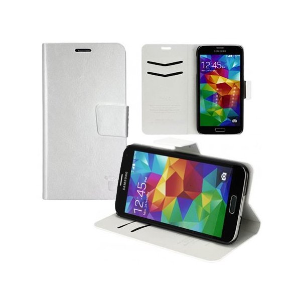 CUSTODIA FLIP ORIZZONTALE SIMILPELLE per SAMSUNG G900F GALAXY S5, S5 NEO G903F CON STAND E PORTA CARTE COLORE BIANCO CUSTODIA FLIP ORIZZONTALE SIMILPELLE per SAMSUNG G900F GALAXY S5, S5 NEO G903F CON STAND E PORTA CARTE COLORE BIANCO