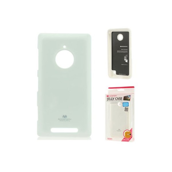 CUSTODIA GEL TPU SILICONE per NOKIA LUMIA 830 COLORE BIANCO LUCIDO CON GLITTER ALTA QUALITA' MERCURY BLISTER CUSTODIA GEL TPU SILICONE per NOKIA LUMIA 830 COLORE BIANCO LUCIDO CON GLITTER ALTA QUALITA' MERCURY BLISTER
