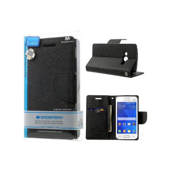 CUSTODIA FLIP ORIZZONTALE per SAMSUNG G313H GALAXY TREND 2, G318 TREND 2 LITE CON INTERNO IN TPU NERO FANCY BLISTER MERCURY CUSTODIA FLIP ORIZZONTALE per SAMSUNG G313H GALAXY TREND 2, G318 TREND 2 LITE CON INTERNO IN TPU NERO FANCY BLISTER MERCURY