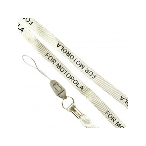 LACCIO PORTACELLULARE DA COLLO IN TESSUTO COLORE SILVER CON SCRITTA MOTOROLA LARGHEZZA BANDA 10 MM LACCIO PORTACELLULARE DA COLLO IN TESSUTO COLORE SILVER CON SCRITTA MOTOROLA LARGHEZZA BANDA 10 MM
