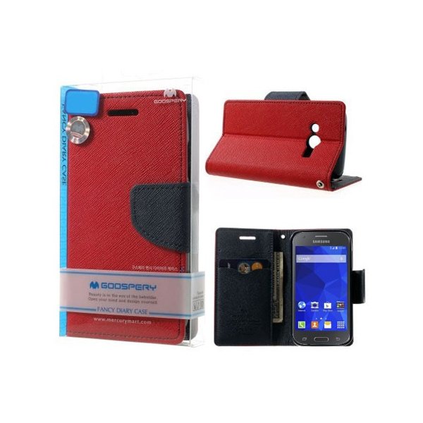 CUSTODIA FLIP ORIZZONTALE per SAMSUNG G357 GALAXY ACE 4 CON STAND, INTERNO IN TPU E PORTA CARTE ROSSO FANCY DIARY BLISTER CUSTODIA FLIP ORIZZONTALE per SAMSUNG G357 GALAXY ACE 4 CON STAND, INTERNO IN TPU E PORTA CARTE ROSSO FANCY DIARY BLISTER