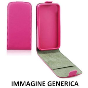 CUSTODIA FLIP VERTICALE SLIM SIMILPELLE per SAMSUNG SM-A300 GALAXY A3 (NO VERSIONE 2016) CON INTERNO IN TPU COLORE ROSA