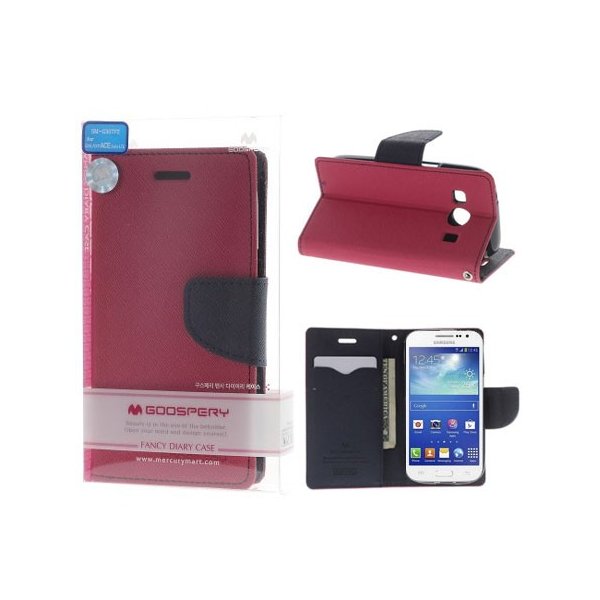 CUSTODIA FLIP ORIZZONTALE per SAMSUNG G357 GALAXY ACE 4 CON STAND, INTERNO IN TPU E PORTA CARTE FUCSIA FANCY DIARY BLISTER CUSTODIA FLIP ORIZZONTALE per SAMSUNG G357 GALAXY ACE 4 CON STAND, INTERNO IN TPU E PORTA CARTE FUCSIA FANCY DIARY BLISTER