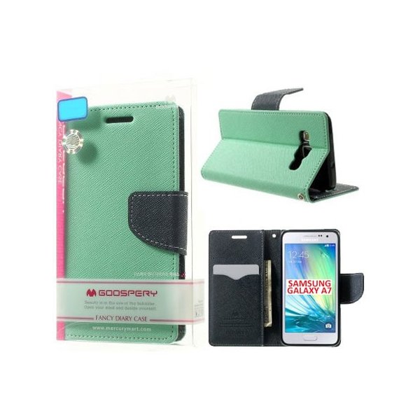 CUSTODIA FLIP ORIZZONTALE per SAMSUNG SM-A700 GALAXY A7 (NO VERSIONE 2016) CON INTERNO IN TPU E STAND VERDE ACQUA MERCURY CUSTODIA FLIP ORIZZONTALE per SAMSUNG SM-A700 GALAXY A7 (NO VERSIONE 2016) CON INTERNO IN TPU E STAND VERDE ACQUA MERCURY