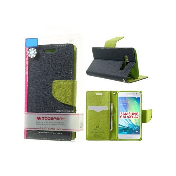 CUSTODIA FLIP ORIZZONTALE per SAMSUNG SM-A700 GALAXY A7 (NO VERSIONE 2016) CON INTERNO IN TPU E STAND BLU FANCY MERCURY CUSTODIA FLIP ORIZZONTALE per SAMSUNG SM-A700 GALAXY A7 (NO VERSIONE 2016) CON INTERNO IN TPU E STAND BLU FANCY MERCURY