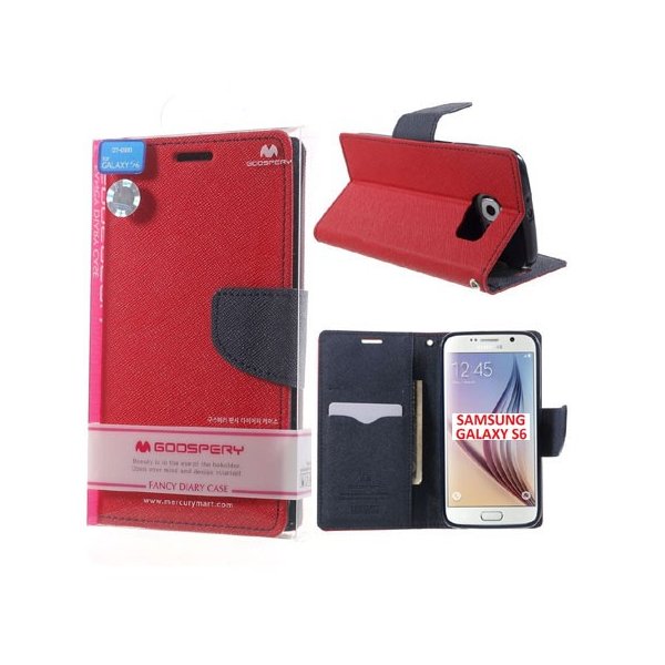 CUSTODIA FLIP ORIZZONTALE per SAMSUNG SM-G920 GALAXY S6 CON INTERNO IN TPU E STAND COLORE ROSSO FANCY DIARY BLISTER MERCURY CUSTODIA FLIP ORIZZONTALE per SAMSUNG SM-G920 GALAXY S6 CON INTERNO IN TPU E STAND COLORE ROSSO FANCY DIARY BLISTER MERCURY