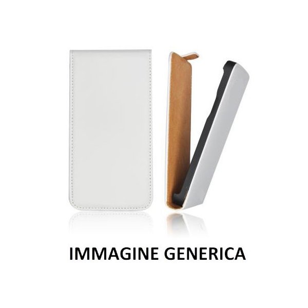 CUSTODIA FLIP VERTICALE SLIM SIMILPELLE per SAMSUNG SM-A700 GALAXY A7 (NO VERSIONE 2016) COLORE BIANCO CUSTODIA FLIP VERTICALE SLIM SIMILPELLE per SAMSUNG SM-A700 GALAXY A7 (NO VERSIONE 2016) COLORE BIANCO