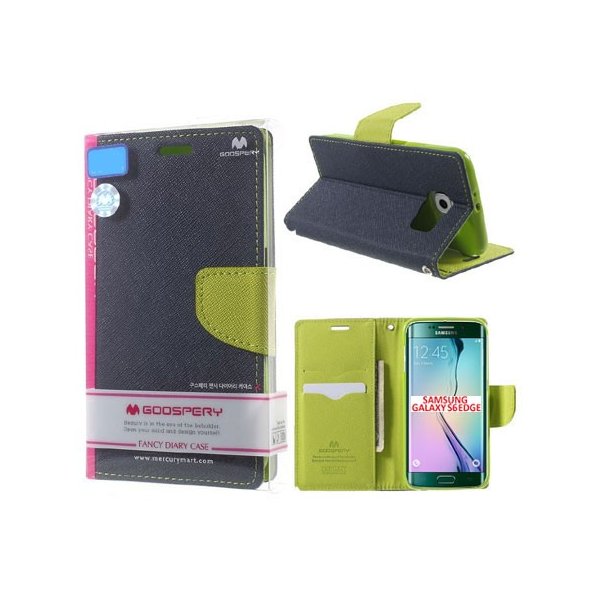 CUSTODIA FLIP ORIZZONTALE per SAMSUNG SM-G925 GALAXY S6 EDGE CON INTERNO IN TPU E STAND BLU FANCY DIARY BLISTER MERCURY CUSTODIA FLIP ORIZZONTALE per SAMSUNG SM-G925 GALAXY S6 EDGE CON INTERNO IN TPU E STAND BLU FANCY DIARY BLISTER MERCURY