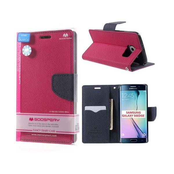 CUSTODIA FLIP ORIZZONTALE per SAMSUNG SM-G925 GALAXY S6 EDGE CON INTERNO IN TPU E STAND FUCSIA FANCY DIARY BLISTER MERCURY CUSTODIA FLIP ORIZZONTALE per SAMSUNG SM-G925 GALAXY S6 EDGE CON INTERNO IN TPU E STAND FUCSIA FANCY DIARY BLISTER MERCURY