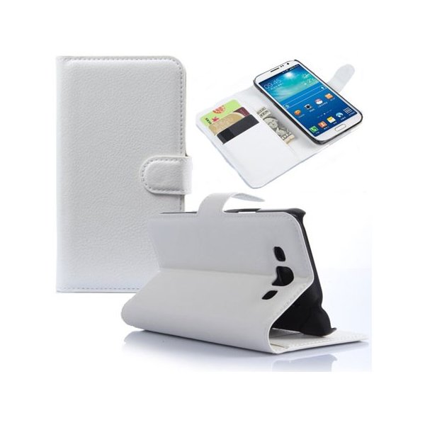 CUSTODIA FLIP ORIZZONTALE SIMILPELLE per SAMSUNG SM-G7200 GALAXY GRAND 3 CON STAND, PORTA CARTE E CHIUSURA MAGNETICA BIANCO CUSTODIA FLIP ORIZZONTALE SIMILPELLE per SAMSUNG SM-G7200 GALAXY GRAND 3 CON STAND, PORTA CARTE E CHIUSURA MAGNETICA BIANCO