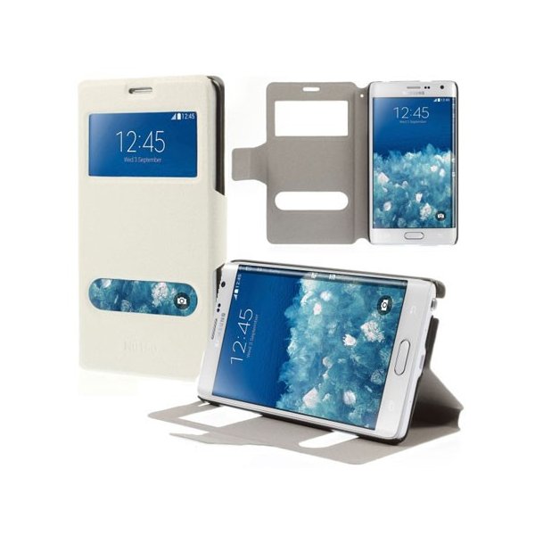 CUSTODIA FLIP ORIZZONTALE SLIM per SAMSUNG N915 GALAXY NOTE EDGE CON DOPPIA FINESTRA ID, STAND E CHIUSURA MAGNETICA BIANCO CUSTODIA FLIP ORIZZONTALE SLIM per SAMSUNG N915 GALAXY NOTE EDGE CON DOPPIA FINESTRA ID, STAND E CHIUSURA MAGNETICA BIANCO