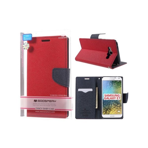 CUSTODIA FLIP ORIZZONTALE per SAMSUNG SM-E700 GALAXY E7 CON INTERNO IN TPU E STAND COLORE ROSSO FANCY DIARY BLISTER MERCURY CUSTODIA FLIP ORIZZONTALE per SAMSUNG SM-E700 GALAXY E7 CON INTERNO IN TPU E STAND COLORE ROSSO FANCY DIARY BLISTER MERCURY
