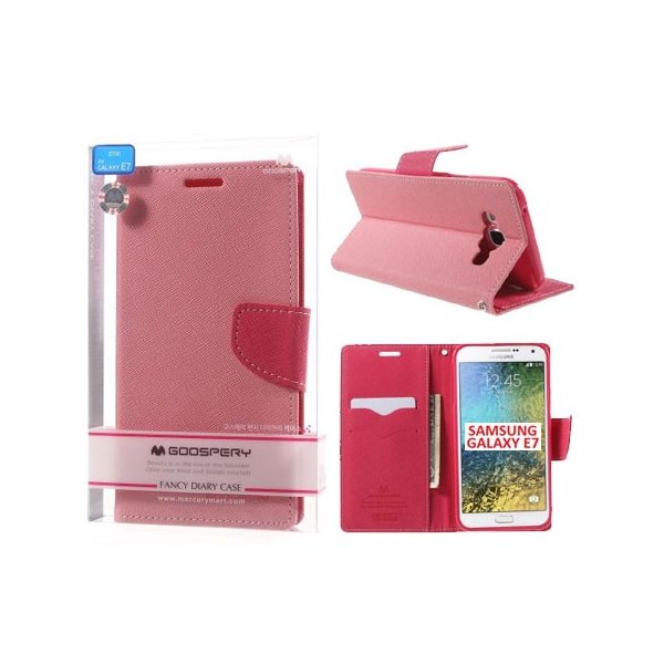 CUSTODIA FLIP ORIZZONTALE per SAMSUNG SM-E700 GALAXY E7 CON INTERNO IN TPU E STAND COLORE ROSA FANCY DIARY MERCURY BLISTER CUSTODIA FLIP ORIZZONTALE per SAMSUNG SM-E700 GALAXY E7 CON INTERNO IN TPU E STAND COLORE ROSA FANCY DIARY MERCURY BLISTER