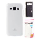 CUSTODIA GEL TPU SILICONE per SAMSUNG SM-J100H GALAXY J1 COLORE BIANCO LUCIDO CON GLITTER ALTA QUALITA' MERCURY BLISTER CUSTODIA GEL TPU SILICONE per SAMSUNG SM-J100H GALAXY J1 COLORE BIANCO LUCIDO CON GLITTER ALTA QUALITA' MERCURY BLISTER