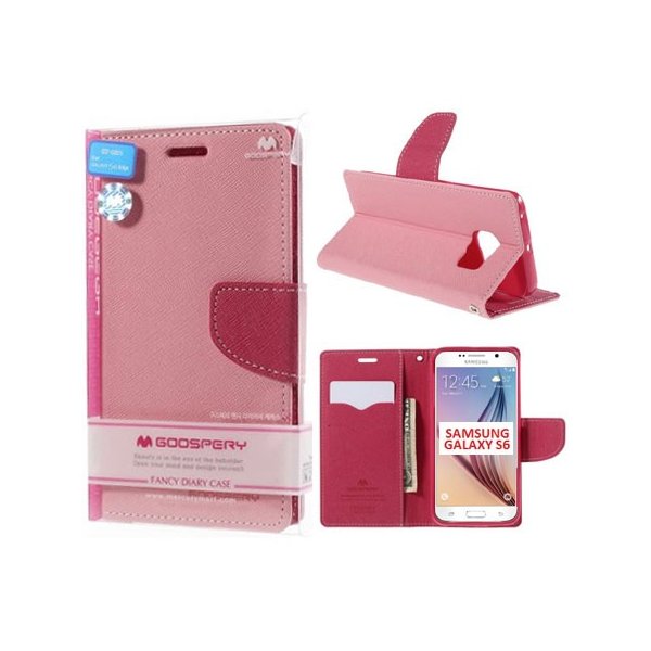 CUSTODIA FLIP ORIZZONTALE per SAMSUNG SM-G920 GALAXY S6 CON INTERNO IN TPU E STAND COLORE ROSA FANCY DIARY BLISTER MERCURY CUSTODIA FLIP ORIZZONTALE per SAMSUNG SM-G920 GALAXY S6 CON INTERNO IN TPU E STAND COLORE ROSA FANCY DIARY BLISTER MERCURY