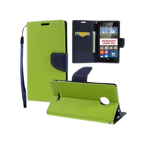 CUSTODIA FLIP ORIZZONTALE per MICROSOFT LUMIA 532 CON INTERNO IN TPU, STAND, PORTA CARTE E LACCIO DA POLSO COLORE VERDE CUSTODIA FLIP ORIZZONTALE per MICROSOFT LUMIA 532 CON INTERNO IN TPU, STAND, PORTA CARTE E LACCIO DA POLSO COLORE VERDE