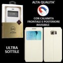 CUSTODIA FLIP ORIZZONTALE PELLE per SAMSUNG SM-G925 GALAXY S6 EDGE con CHIUSURA MAGNETICA INVISIBILE ED INTERNO IN TPU BIANCO CUSTODIA FLIP ORIZZONTALE PELLE per SAMSUNG SM-G925 GALAXY S6 EDGE con CHIUSURA MAGNETICA INVISIBILE ED INTERNO IN TPU BIANCO