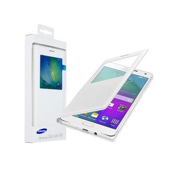CUSTODIA S VIEW COVER ORIGINALE SAMSUNG COLORE BIANCO per SM-A700 GALAXY A7 (NO VERSIONE 2016) CON FINESTRA ID BLISTER CUSTODIA S VIEW COVER ORIGINALE SAMSUNG COLORE BIANCO per SM-A700 GALAXY A7 (NO VERSIONE 2016) CON FINESTRA ID BLISTER