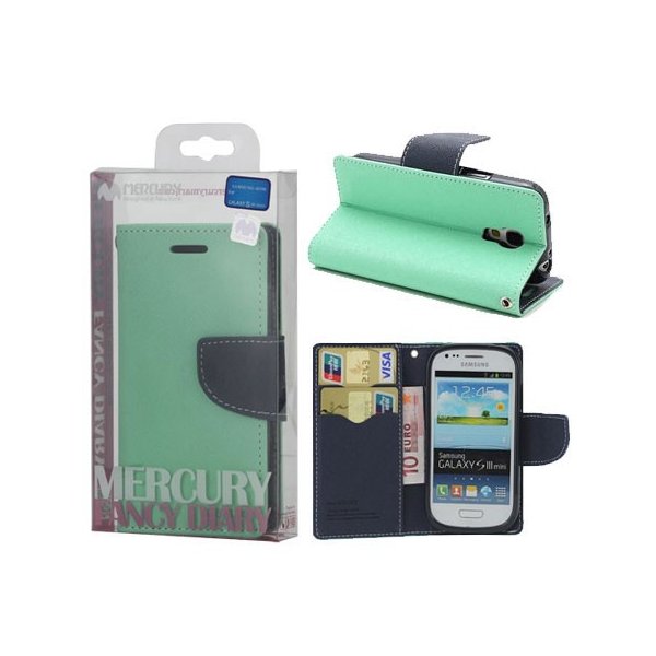 CUSTODIA FLIP ORIZZONTALE per SAMSUNG I8190 GALAXY S3 MINI, I8200 CON STAND E PORTA CARTE COLORE VERDE ACQUA FANCY DIARY MERCURY CUSTODIA FLIP ORIZZONTALE per SAMSUNG I8190 GALAXY S3 MINI, I8200 CON STAND E PORTA CARTE COLORE VERDE ACQUA FANCY DIARY MERCURY