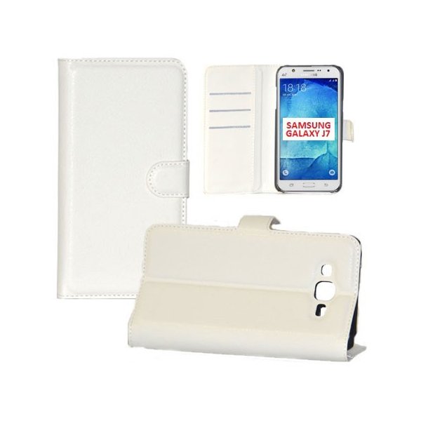 CUSTODIA FLIP ORIZZONTALE SIMILPELLE per SAMSUNG SM-J700F GALAXY J7 CON STAND E CHIUSURA MAGNETICA COLORE BIANCO CUSTODIA FLIP ORIZZONTALE SIMILPELLE per SAMSUNG SM-J700F GALAXY J7 CON STAND E CHIUSURA MAGNETICA COLORE BIANCO