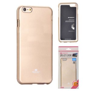 CUSTODIA GEL TPU SILICONE per APPLE IPHONE 4, 4s COLORE ORO LUCIDO CON GLITTER ALTA QUALITA' MERCURY BLISTER