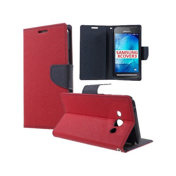 CUSTODIA FLIP ORIZZONTALE per SAMSUNG SM-G388F GALAXY XCOVER 3 CON INTERNO IN TPU SILICONE, STAND E PORTA CARTE COLORE ROSSO CUSTODIA FLIP ORIZZONTALE per SAMSUNG SM-G388F GALAXY XCOVER 3 CON INTERNO IN TPU SILICONE, STAND E PORTA CARTE COLORE ROSSO
