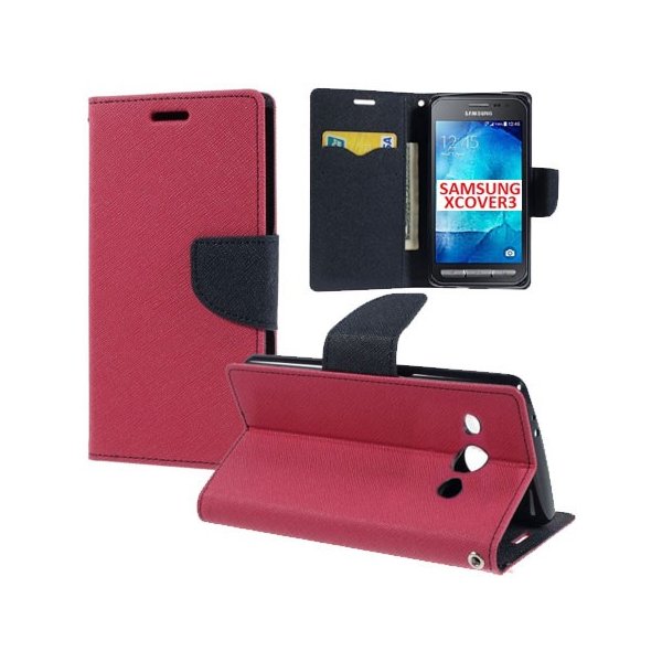CUSTODIA FLIP ORIZZONTALE per SAMSUNG SM-G388F GALAXY XCOVER 3 CON INTERNO IN TPU SILICONE, STAND E PORTA CARTE COLORE FUCSIA CUSTODIA FLIP ORIZZONTALE per SAMSUNG SM-G388F GALAXY XCOVER 3 CON INTERNO IN TPU SILICONE, STAND E PORTA CARTE COLORE FUCSIA