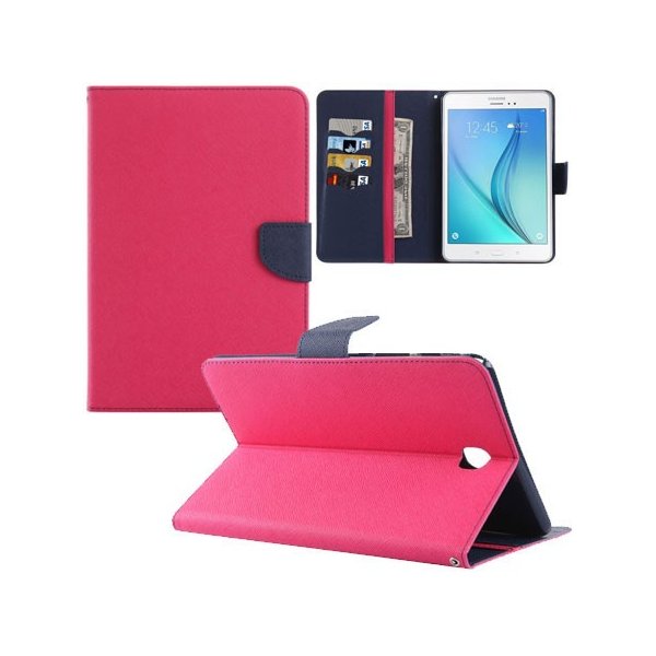 CUSTODIA BOOK ORIZZONTALE per SAMSUNG GALAXY TAB A 8.0, SM-T350 CON STAND, INTERNO IN TPU E TASCHE PORTA CARTE COLORE FUCSIA CUSTODIA BOOK ORIZZONTALE per SAMSUNG GALAXY TAB A 8.0, SM-T350 CON STAND, INTERNO IN TPU E TASCHE PORTA CARTE COLORE FUCSIA